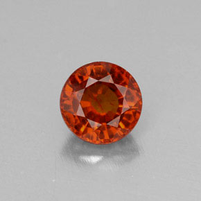 0.72 ct Orange Spessartite Garnet Gemstone, Spessartite Garnet Gem in Round Facet Shape for Sale.