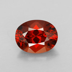 2.01 ct Red Spessartite Garnet Gemstone, Spessartite Garnet Gem in Oval Facet Shape for Sale.