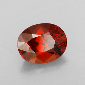2.01 ct Red Spessartite Garnet Stone, Natural Spessartite Garnet in Oval Facet Shape for Sale