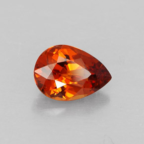 1.25 ct Orange Spessartite Garnet Stone, Natural Spessartite Garnet in Pear Facet Shape for Sale