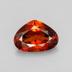 1.91 ct Red Spessartite Garnet Gemstone, Spessartite Garnet Gem in Pear Facet Shape for Sale.