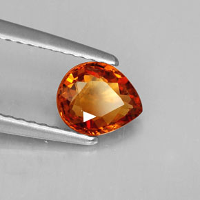 0.90 ct Orange Spessartite Garnet Stone, Natural Spessartite Garnet in Pear Facet Shape for Sale