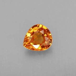 0.74 ct Orange Spessartite Garnet Gemstone, Spessartite Garnet Gem in Pear Facet Shape for Sale.