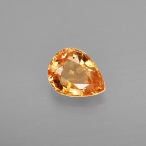 0.80 ct Orange Spessartite Garnet Gemstone, Spessartite Garnet Gem in Pear Facet Shape for Sale.