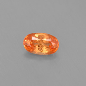 0.64 ct Orange Spessartite Garnet Gemstone, Spessartite Garnet Gem in Oval Facet Shape for Sale.
