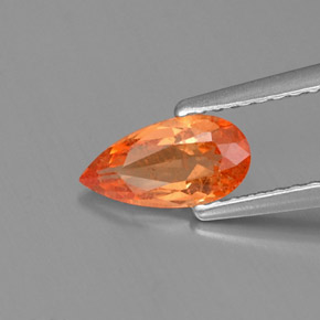 0.91 ct Orange Spessartite Garnet Gemstone, Spessartite Garnet Gem in Pear Facet Shape for Sale.