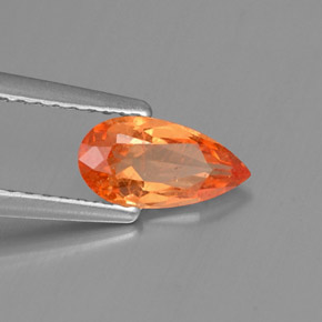 0.91 ct Orange Spessartite Garnet Stone, Natural Spessartite Garnet in Pear Facet Shape for Sale