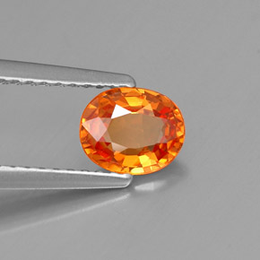 0.91 ct Orange Spessartite Garnet Stone, Natural Spessartite Garnet in Oval Facet Shape for Sale