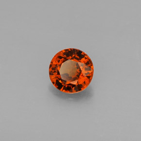 0.51 ct Orange Spessartite Garnet Stone, Natural Spessartite Garnet in Round Facet Shape for Sale
