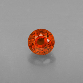 0.73 ct Orange Spessartite Garnet Gemstone, Spessartite Garnet Gem in Round Facet Shape for Sale.