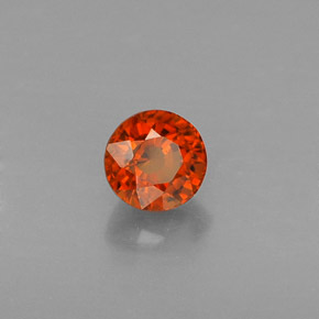 0.73 ct Orange Spessartite Garnet Stone, Natural Spessartite Garnet in Round Facet Shape for Sale