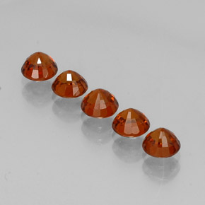 Spessartite Garnet Gemstone in 4.5 mm Size for Sale, Spessartite Garnet Stone in Mandarin Orange Color
