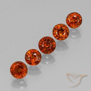3.01 ctw Orange Spessartite Garnet Stones, Natural Spessartite Garnet in Round Facet Shape for Sale