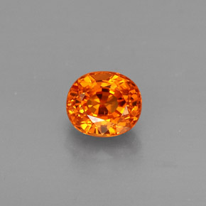 0.84 ct Orange Spessartite Garnet Gemstone, Spessartite Garnet Gem in Oval Facet Shape for Sale.