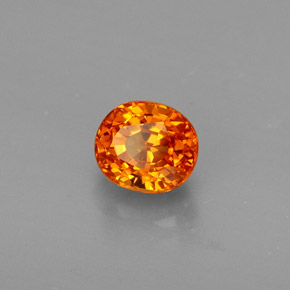 0.84 ct Orange Spessartite Garnet Stone, Natural Spessartite Garnet in Oval Facet Shape for Sale