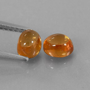 1.49 ct Orange Spessartite Garnet Stone, Natural Spessartite Garnet in Oval Cabochon Shape for Sale