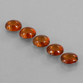 Spessartite Garnet Gemstones in 6.1 x 5.1 mm Size for Sale, Spessartite Garnet Stones in Fire Orange Color