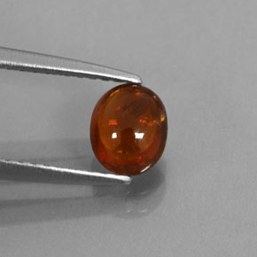 0.86 ct Orange Spessartite Garnet Stone, Natural Spessartite Garnet in Oval Cabochon Shape for Sale