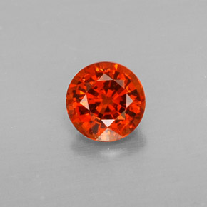 0.51 ct Orange Spessartite Garnet Gemstone, Spessartite Garnet Gem in Round Facet Shape for Sale.