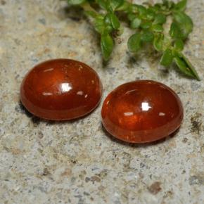 5.82 ctw Orange Spessartite Garnet Stones, Natural Spessartite Garnet in Oval Cabochon Shape for Sale