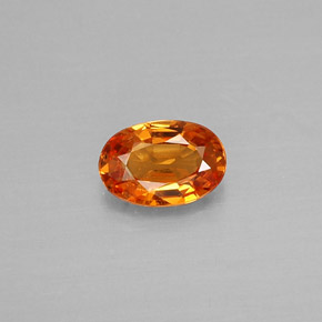 0.45 ct Orange Spessartite Garnet Gemstone, Spessartite Garnet Gem in Oval Facet Shape for Sale.