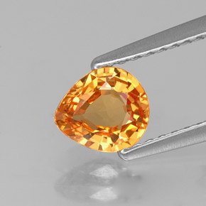 0.84 ct Orange Spessartite Garnet Gemstone, Spessartite Garnet Gem in Pear Facet Shape for Sale.