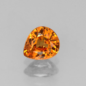 0.72 ct Orange Spessartite Garnet Gemstone, Spessartite Garnet Gem in Pear Facet Shape for Sale.