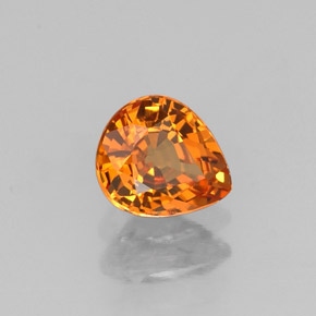 0.72 ct Orange Spessartite Garnet Stone, Natural Spessartite Garnet in Pear Facet Shape for Sale