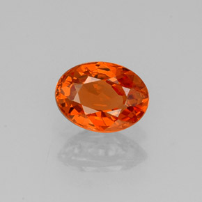 0.92 ct Orange Spessartite Garnet Gemstone, Spessartite Garnet Gem in Oval Facet Shape for Sale.