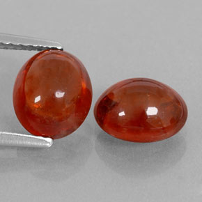 5.04 ct Orange Spessartite Garnet Gemstone, Spessartite Garnet Gem in Oval Cabochon Shape for Sale.