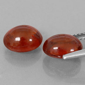 Spessartite Garnet Gemstone in 8.4 x 7 mm Size for Sale, Spessartite Garnet Stone in Red Orange Color