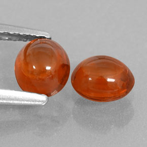 1.41 ct Orange Spessartite Garnet Gemstone, Spessartite Garnet Gem in Oval Cabochon Shape for Sale.