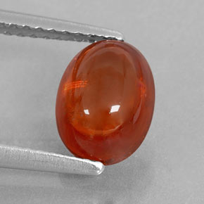 2.48 ct Orange Spessartite Garnet Gemstone, Spessartite Garnet Gem in Oval Cabochon Shape for Sale.