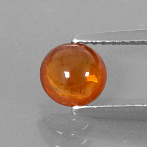 1.39 ct Orange Spessartite Garnet Gemstone, Spessartite Garnet Gem in Round Cabochon Shape for Sale.