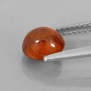 Spessartite Garnet Gemstone in 7 x 6.5 mm Size for Sale, Spessartite Garnet Stone in Medium Orange Color