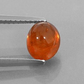 Reddish Orange Spessartite Garnet Gem - 2.1ct Oval Cabochon (ID: 329508)
