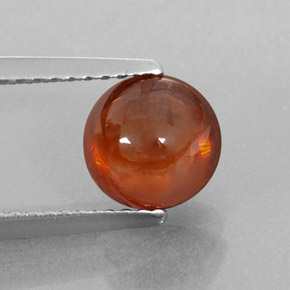2.27 ct Orange Spessartite Garnet Gemstone, Spessartite Garnet Gem in Round Cabochon Shape for Sale.