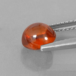 Spessartite Garnet Gemstone in 6.8 x 6.4 mm Size for Sale, Spessartite Garnet Stone in Red Orange Color