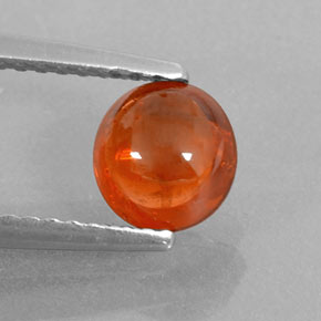 1.26 ct Orange Spessartite Garnet Gemstone, Spessartite Garnet Gem in Oval Cabochon Shape for Sale.