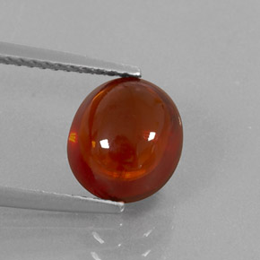 4.00 ct Orange Spessartite Garnet Gemstone, Spessartite Garnet Gem in Oval Cabochon Shape for Sale.