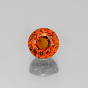 0.99 ct Orange Spessartite Garnet Gemstone, Spessartite Garnet Gem in Round Facet Shape for Sale.