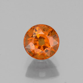 0.83 ct Orange Spessartite Garnet Gemstone, Spessartite Garnet Gem in Round Facet Shape for Sale.