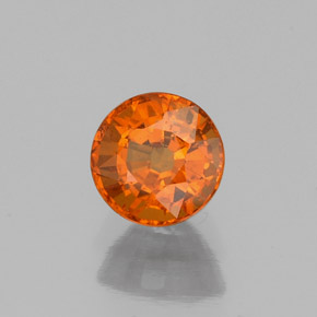 0.83 ct Orange Spessartite Garnet Stone, Natural Spessartite Garnet in Round Facet Shape for Sale