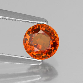 0.76 ct Orange Spessartite Garnet Stone, Natural Spessartite Garnet in Round Facet Shape for Sale