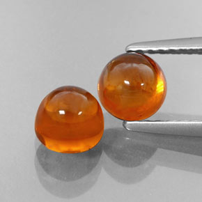 2.67 ct Orange Spessartite Garnet Gemstone, Spessartite Garnet Gem in Round Cabochon Shape for Sale.