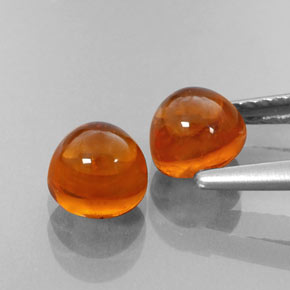 Spessartite Garnet Gemstone in 5.3 mm Size for Sale, Spessartite Garnet Stone in Orange Color