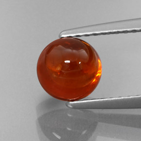 2.41 ct Orange Spessartite Garnet Gemstone, Spessartite Garnet Gem in Round Cabochon Shape for Sale.