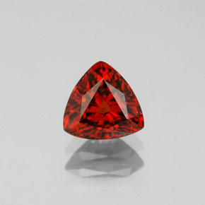 1.37 ct Red Spessartite Garnet Gemstone, Spessartite Garnet Gem in Trillion Facet Shape for Sale.