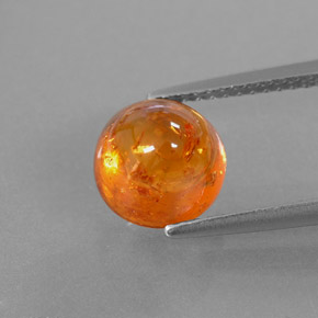 4.50 ct Orange Spessartite Garnet Gemstone, Spessartite Garnet Gem in Round Cabochon Shape for Sale.