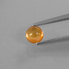 0.87 ct Orange Spessartite Garnet Gemstone, Spessartite Garnet Gem in Round Cabochon Shape for Sale.